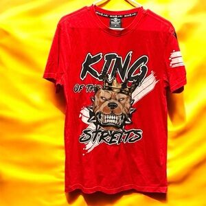 SWITCH King of the streets Red Graphic pitbull T-Shirt MEDIUM